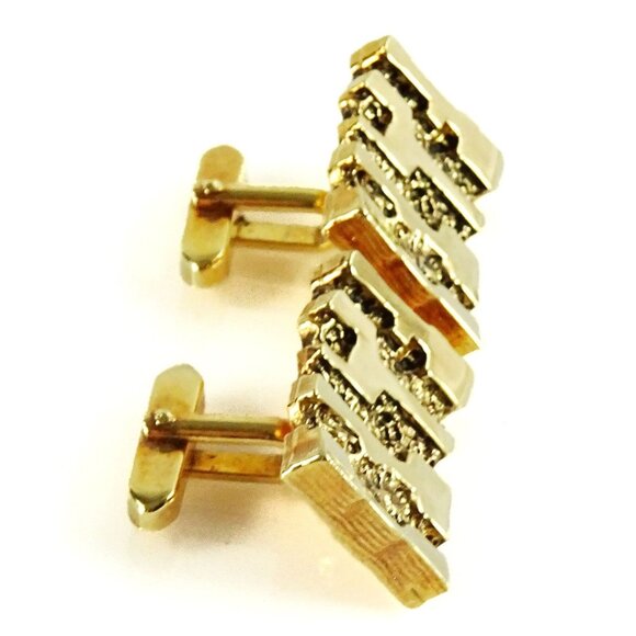 Big Large Chunky Vintage Cufflinks Boho Hippie Nugget Style - Picture 2 of 4